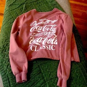 cropped crew neck coca cola top